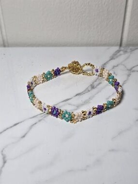 Huichol Beaded Flower Bracelet